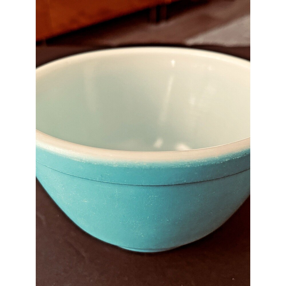 Pyrex 1st Edition 1945 Blue Turquoise Vintage Small Mixing Nesting Bowl READ